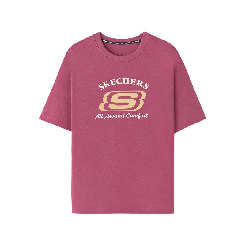 Skechers Fashion Series Round Neck Breathable Short Sleeve T-Shirt Unisex Tops L226U106-05J6 XS