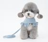 Frilled Clothing Harness with Glitter Decorations and Easy to Put On and Take Includes Matching Fabric Dog Walking for Dogs and Pet Use [Lady glamour]