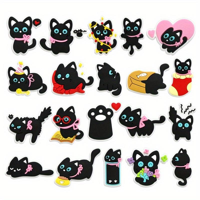 10/20 stuks Cartoon Zwarte Kat Serie Decoratieve Kralen Cave Schoenen Schoenen Bloemen-DIY Verwijderbare Decoratieve Gesp black