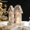 Christmas Wooden Lighted Snow House Mini Cabin European Vintage Xmas Decor