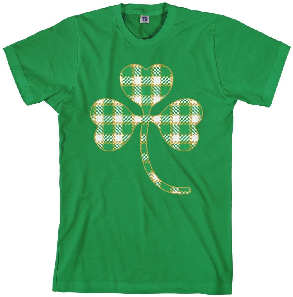 Plaid Shamrock Men s T shirt St. Patrick s Day Irish Pride 4XL