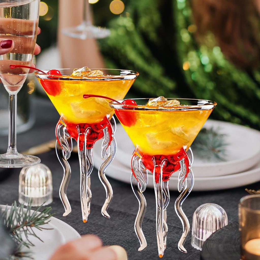 Hemoton 2pcs Octopus Cocktail Glass Creative Drinkware Bar Goblet Tools Snifters Unique Margarita Glasses Toasting Goblet Tumbler for Kitchen Bar
