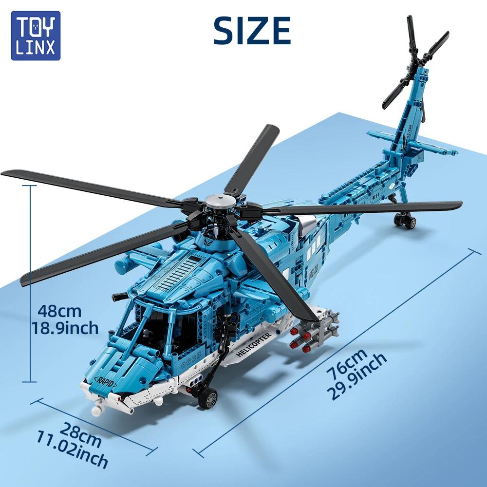 TOYLINX MOC 1521 деталь Военный Атакующий Вертолет Набор Строительных Блоков Городской SWAT Вооруженный Самолет Кирпичики Игрушки Для Мальчиков Подарки На День Рождения