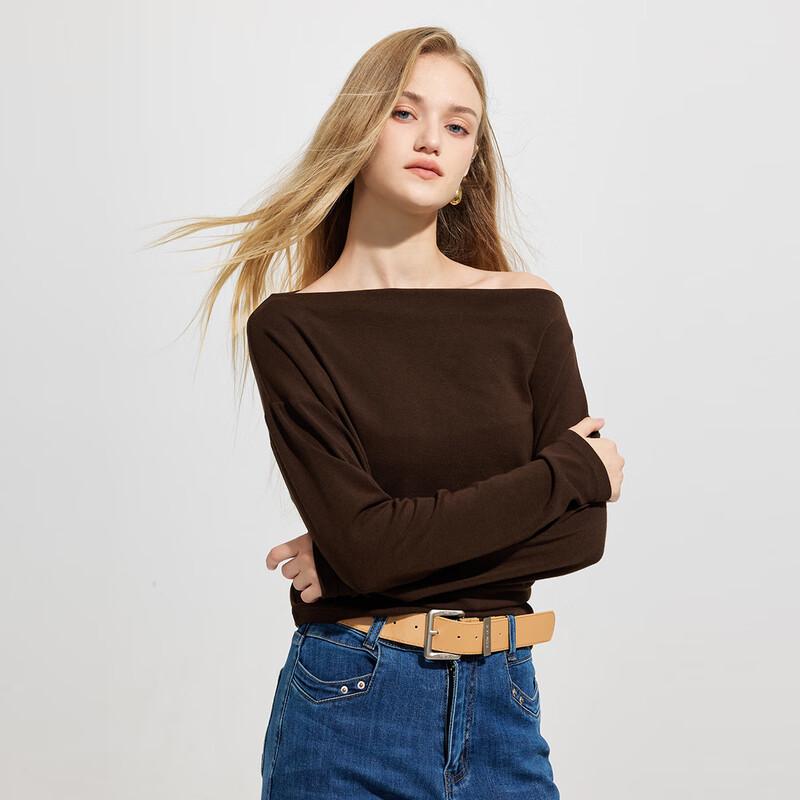 

Элегантный трикотажный свитер с длинными рукавами и открытыми плечами L