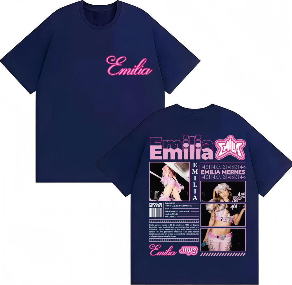 

Singer Emilia Mernes MP3 Tour Print T Shirts Unisex Women Fashion Music Aesthetic Tshirts Hip Hop Oversized Cotton Casual Tshirt 4XL