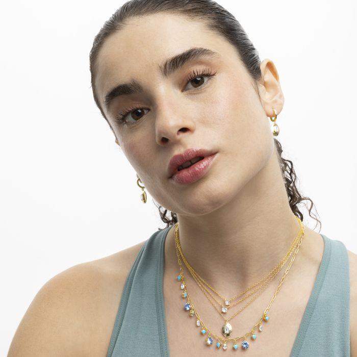 Collier Luxenter en argent 925 avec zircon brillant fini or jaune 18K - Keval