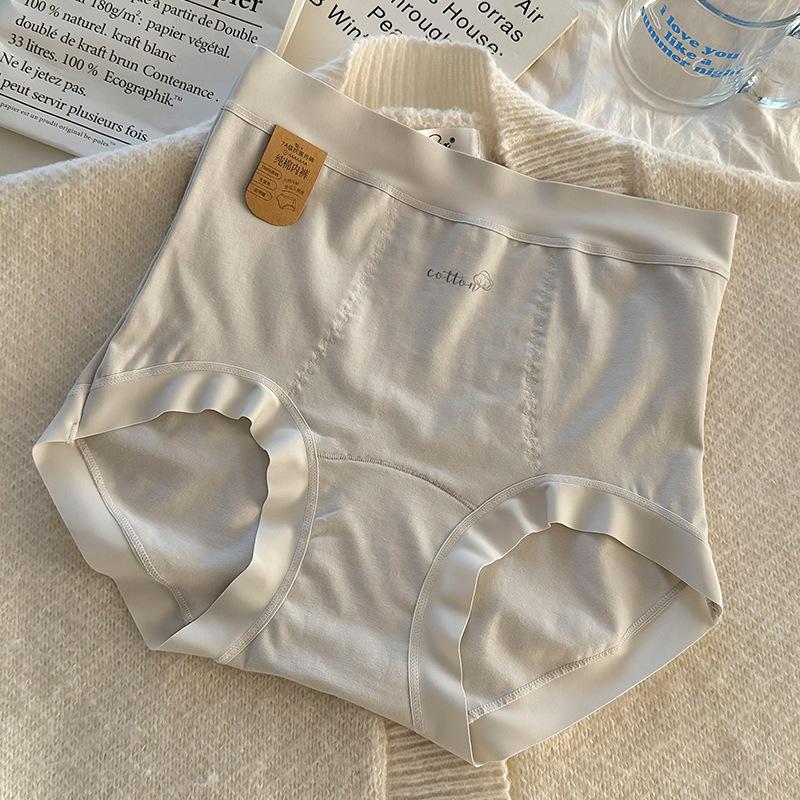 

Женские весенне-осенние трусики из чистого хлопка 10A с антибактериальной обивкой, высокой талией и эффектом увеличения живота. M серый