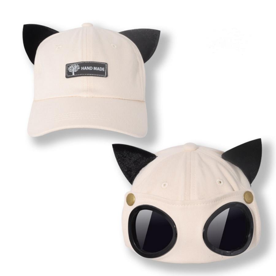

New Fashion With Cat Ears Aviator Glasses Baseball Cap Women S Sunglasses Duck Cap For Sun Protection Adjustable