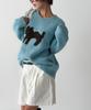THE GREEN LAB Katze Jacquard Pullover [Blau]