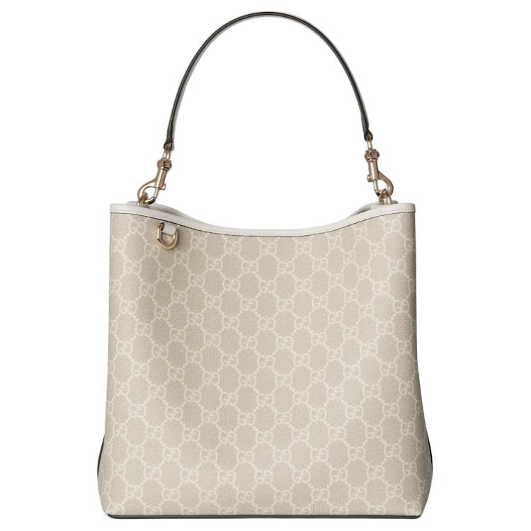 Gucci GG Emblem Logo Print GG Monogram Coated Canvas Shoulder Tote Bag Small Women handbags Beige White 815103-FAD6L-9641