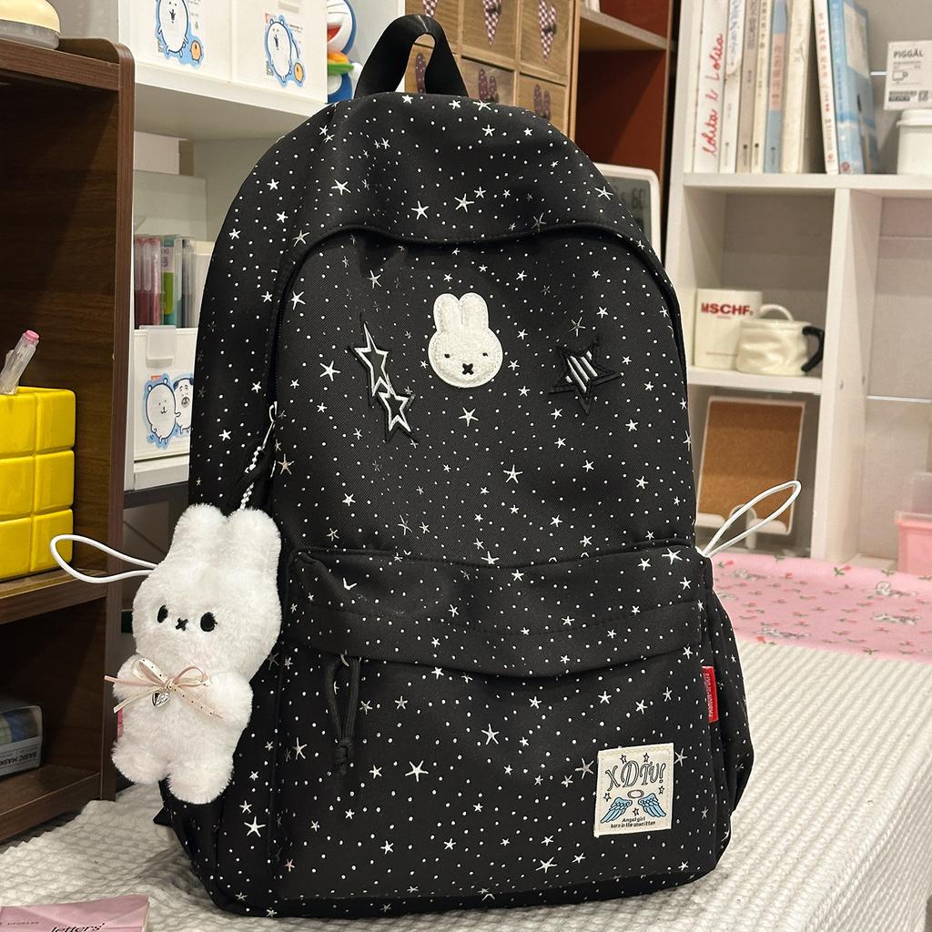Schoolbag Korean Ins Wind Star Backpack Large Capacity Junior High School Girls High School Elementary School Bag Leisure Travel Backpack