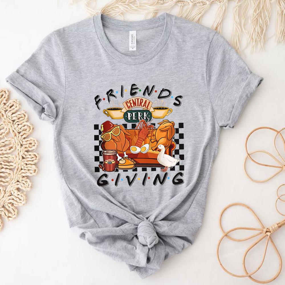 Thanksgiving T Shirt Friends Turkey Thanksgiving Tshirt Friends Turkey Graphic T Shirts Funny Tv Show Tee Central Perk Tops S