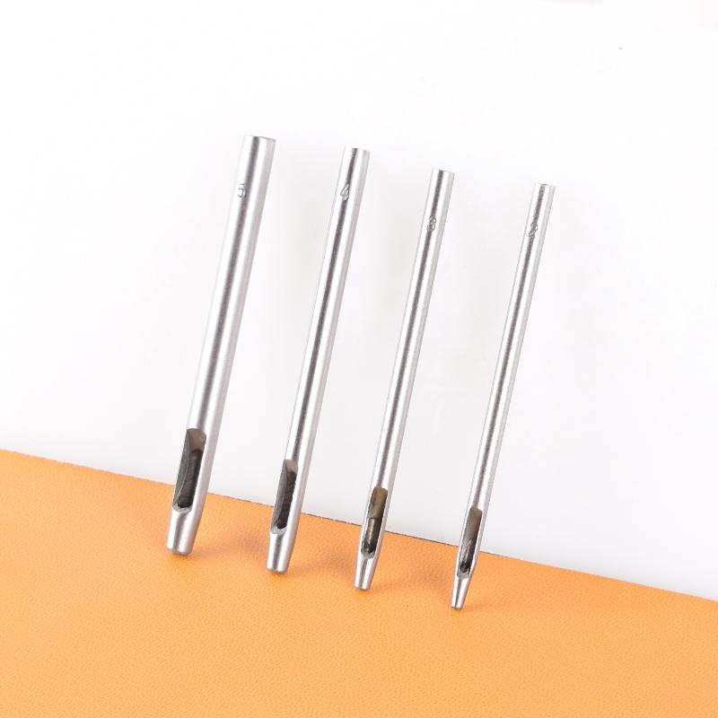 6Pcs/Set Leather Hole Punching Tools Hollow Round Hole Puncher Clothing Sewing Leathercraft Accessories Drilling Puncher Kit