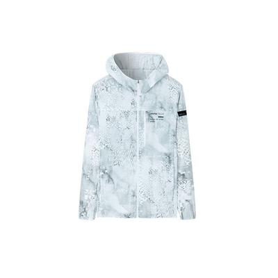 Anta Training Series Printed Letter Zipper Hooded Long Sleeve Sun Protection Jacket Men Jackets Pure-White 152327613-5