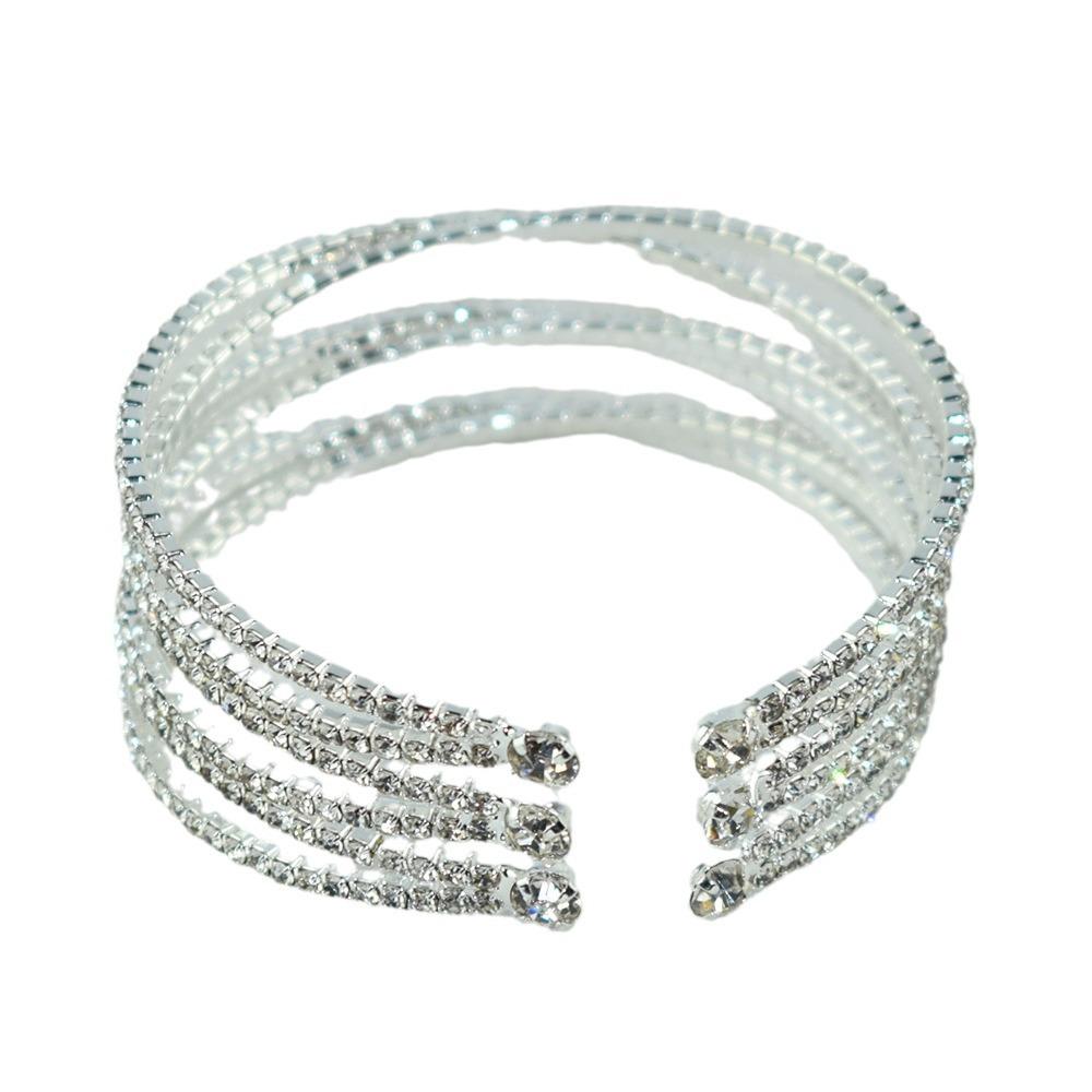 Korean Retro Geometric Rhinestone Double Cross Bracelet Temperament Wild Blogger Style