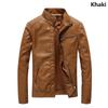 Casual Men Spring and Autumn Leather Jacket Washed Slim Leather Jacket Motorcycle Leather Jacket PU Leather Jackets for Men Slim Zip Jacket