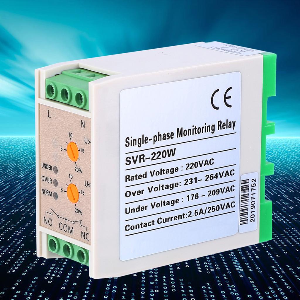 SVR-220W Adjustable Undervoltage/Overvoltage Range Single Phase Power Monitoring Relay 220V