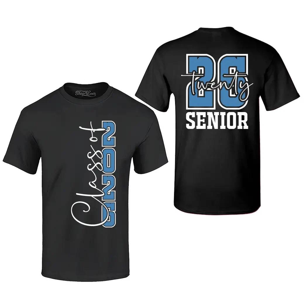 

Синяя двусторонняя футболка Выпуск 2026 года Футболка для старшеклассника-выпускника 2XL