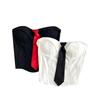 Slim Fit Women Corset Necktie Crop Tube Tops Elegant Strapless Sliming Vest  Spring Summer