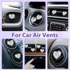 4Pcs Car Vent Clips, Bling Heart Air Vent Clips, Universal Air Conditioning Freshener Clip for Decorative White Car Accessories