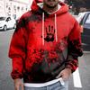 Spring And Autumn Fashion Men's Hoodie Bloody Wound 3D Print Hoodies Street Casual Boy Sweatshirt Men's Oversized Top Clothing