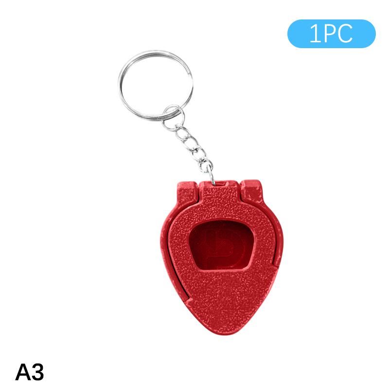 1/3 Piezas Estuche Portapúas de Guitarra con Llavero Portátil Elegante Caja de Almacenamiento de Plástico Regalo para Guitarristas Amantes de la Música Accesorios para el Hogar