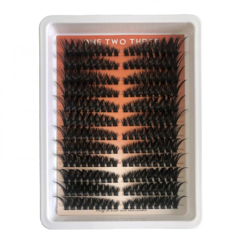 Natural-Looking DIY Eyelashes 198 Strands 11 Rows Synthetic Fiber False Lashes Daily Wear