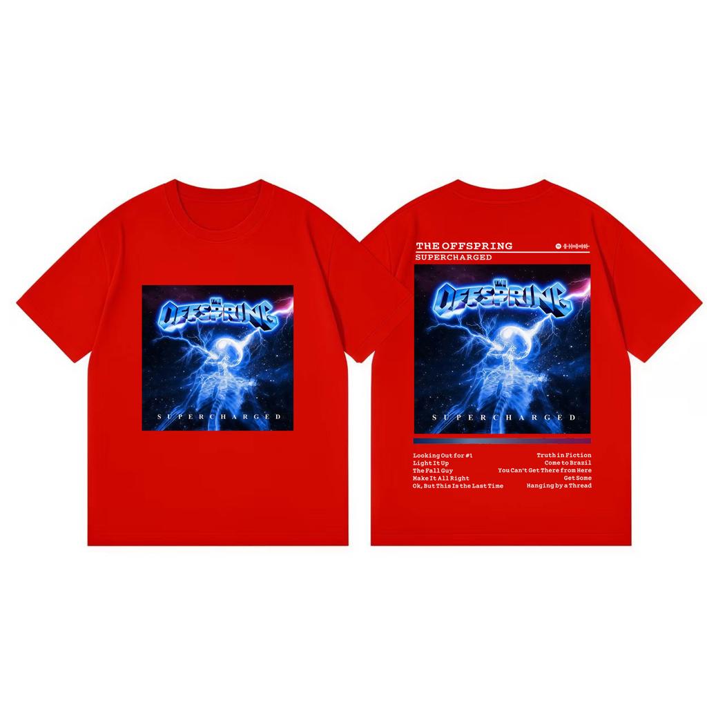 The Offspring Supercharge Album Poster Tshirt Fashion Punk Rock Short Sleeve T Shirts Men Women Casual Loose Cotton Tshirts