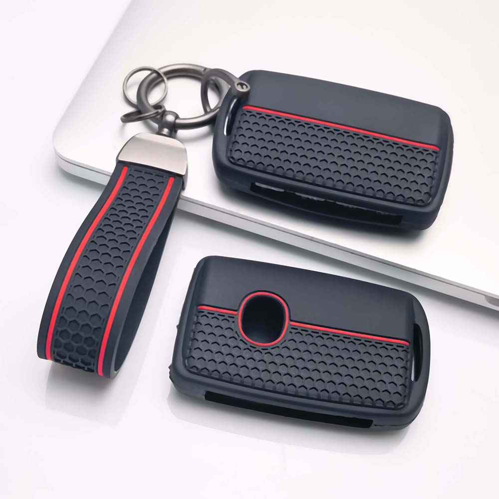 Key Holder Cover for Mazda Cx5 Cx3 Cx9 Cx30 Mx5 Miata with Keychain Anti-Scratch Guard Shockproof Protection Soft Grip Texture Responsive Button Touch