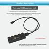 Motherboard RGB SYNC HUB 1 To 10 RGB Extension Cable Splitter for GIGABYTE AURA
