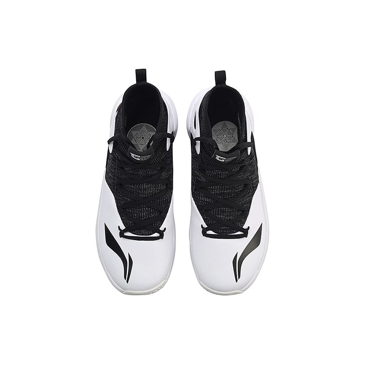 Li Ning SONIC 6 V2 Fabric Cushioning Slip Resistant Abrasion Resistant High Top Basketball Shoes Men's Black White ABAN027-4