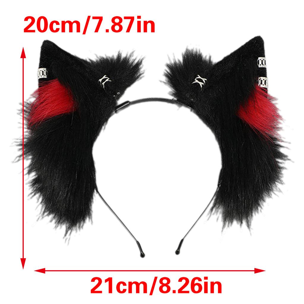 Kreslená plyšová zvířecí uši čelenka kostým pokrývka hlavy nastavitelný roztomilý cosplay doplněk pro ženy a děti