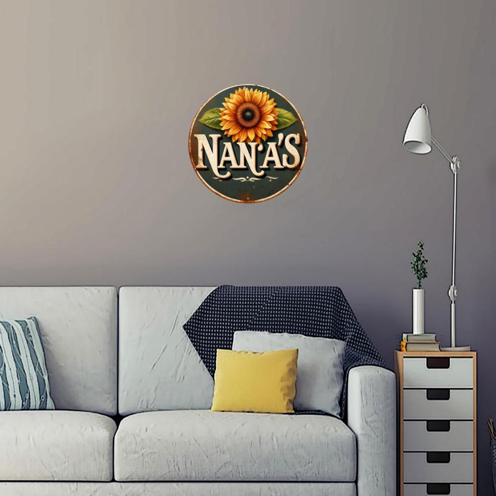 Знак Круглый металлический венок для Наны - Винтажная спальня — фото 5