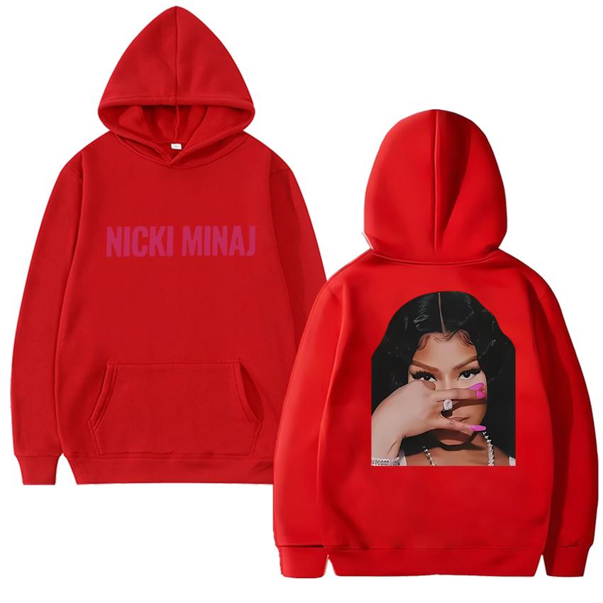 Rapper Nicki Minaj New album Double Sided print Autumn Winter Hoodie Men women vintage hip hop pullover Unisex Fleece streetwear
