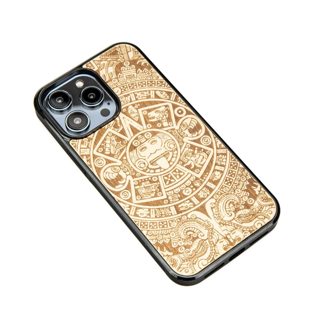 Bewood Wooden Case for iPhone 15 Pro Max Aztec Calendar Aniegre