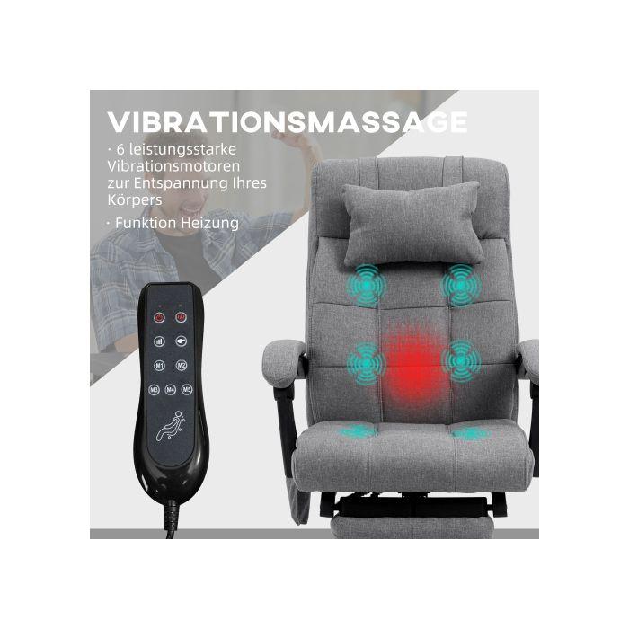 Siège de bureau - MUVOE - Ergonomique - Massage à 6 points - Réglable en hauteur - Chauffage lombaire