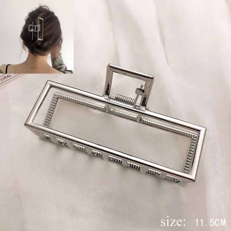 Einfache Metall Ausgehöhlte Geometrische Kralle Damen Elegantes Haaraccessoire Kreuz Krabbe Badeclip Für Frauen Mode Mädchen Kopfschmuck