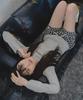 Mihebeu Flower Heart Vintage Layered Shorts Black