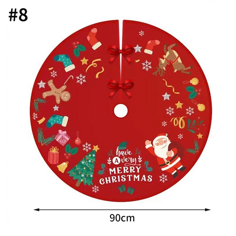 40-90cm Christmas Tree Skirt White Snowflake Xmas Tree Skirt Christmas Tree Decorative Base Carpet New Year Navidad Party Decor