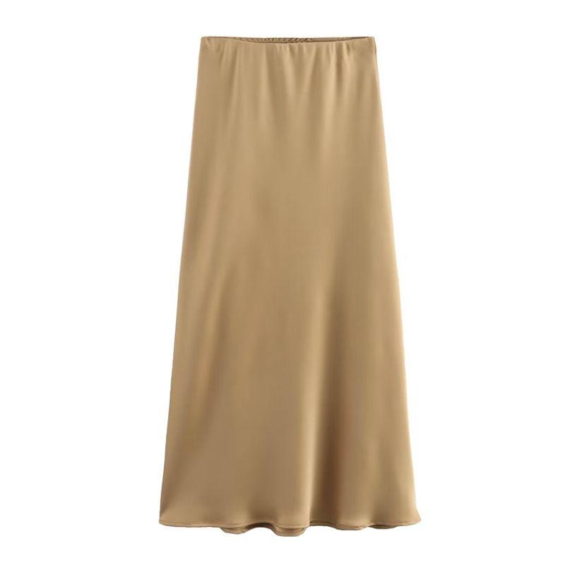 Za2024 Spring-Summer New Type Women's Sheath Skirt Long Dress Silk Satin Texture Midi Dress 1165054 401