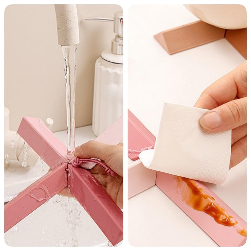Waterproof Foldable Trivet Mat Stable Slip-Resistant Cup Mat Silicone Dining Pot Mat  Kitchen Use