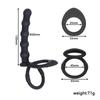 Silicone Anal Expansion for Men and Women Back Court Masturbation Device Double Ring Pull Beads Horseshoe Ring Butt Plug Adult Sex Product