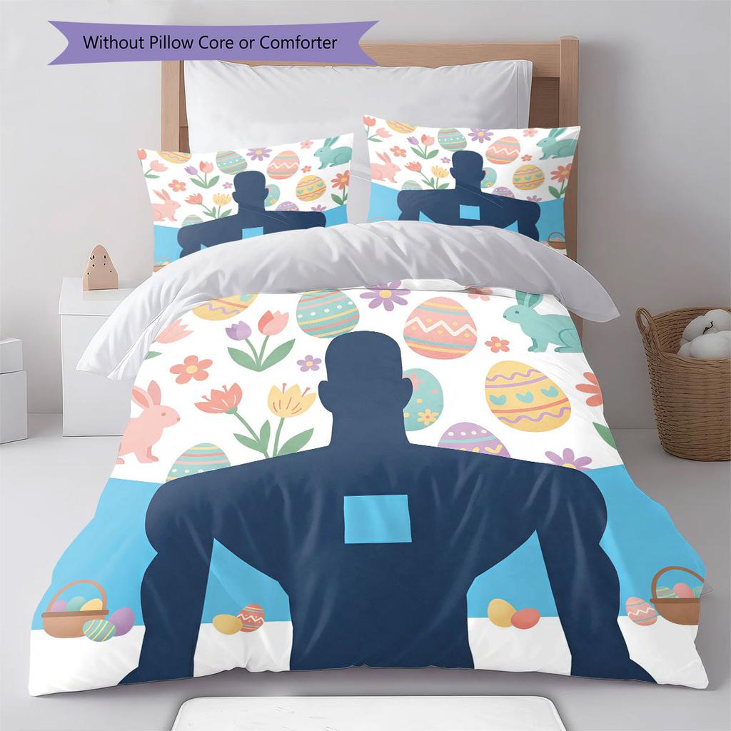 Love, Death, Robot Pattern Bedding Quilt Set Quilt Cover Pillowcase Home Decoration Birthday Gift (1 * duvet cover + 2 * pillowcase, without core)