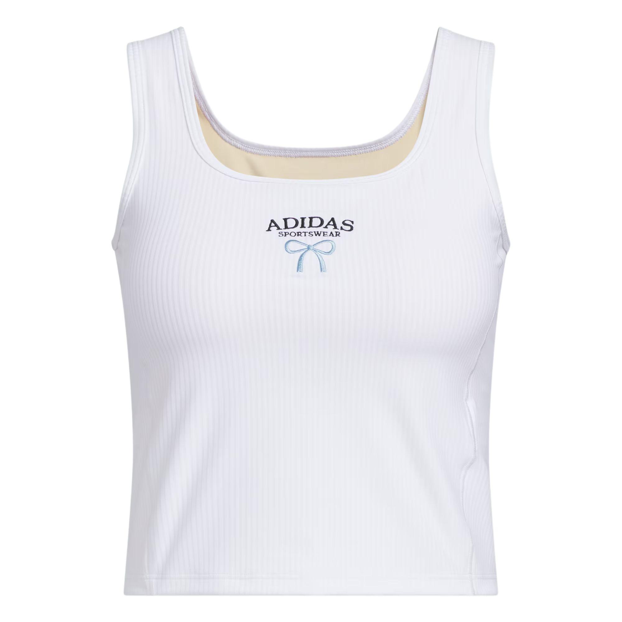 

Adidas Sportswear SS25 Rib Slim Tank Top Casual Comfortable Round Neck Sleeveless Sports Vest Women Tops White KE5798 L