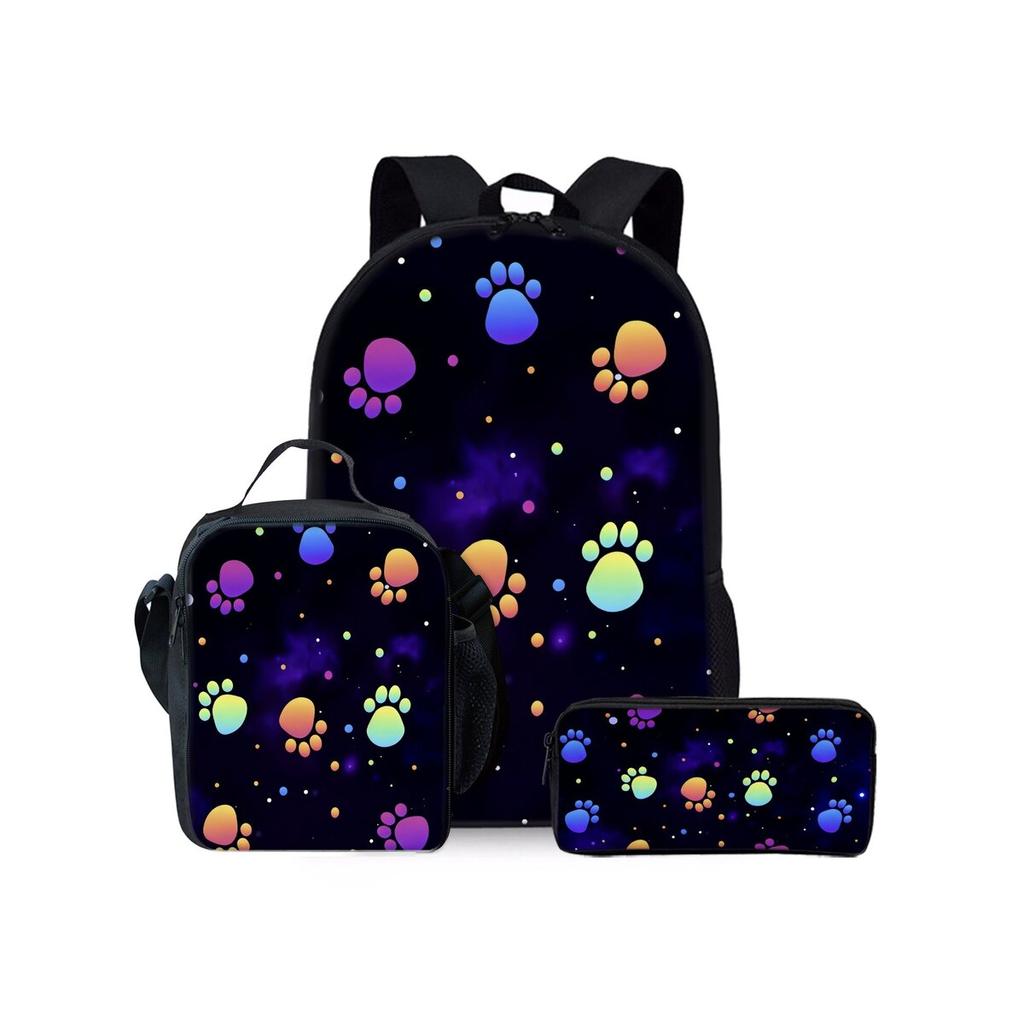 Set Tre Pezzi con Motivo Rottweiler Zainetti per Ragazzo e Ragazza Migliori Regali Cartone Animato 2D Borsa Scolastica per Bambini