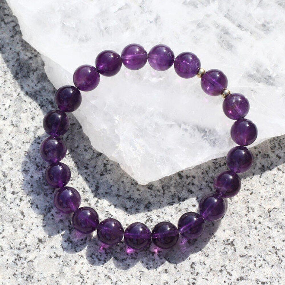 

Natural Gemstone Bracelet Anniversary Gift Amethyst Bracelet Br-211516 22cm