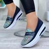 Fashion Plus Size 43 Women Casual Flat Shoes Woman Fashion Round Toe Low Top Wedge Platform Sneakers Comfort Non Slip Female Loafers