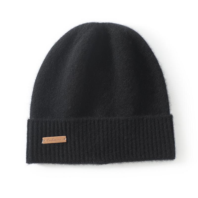 

Женская вязаная шапка из кашемировой шерсти: Теплая, Закрывающая уши, С широкими полями для осени и зимы One Size