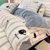 Vintermelk flanell 4-delt sett flens pluss flanell dynesett laken hatter Seng 3-delt sett