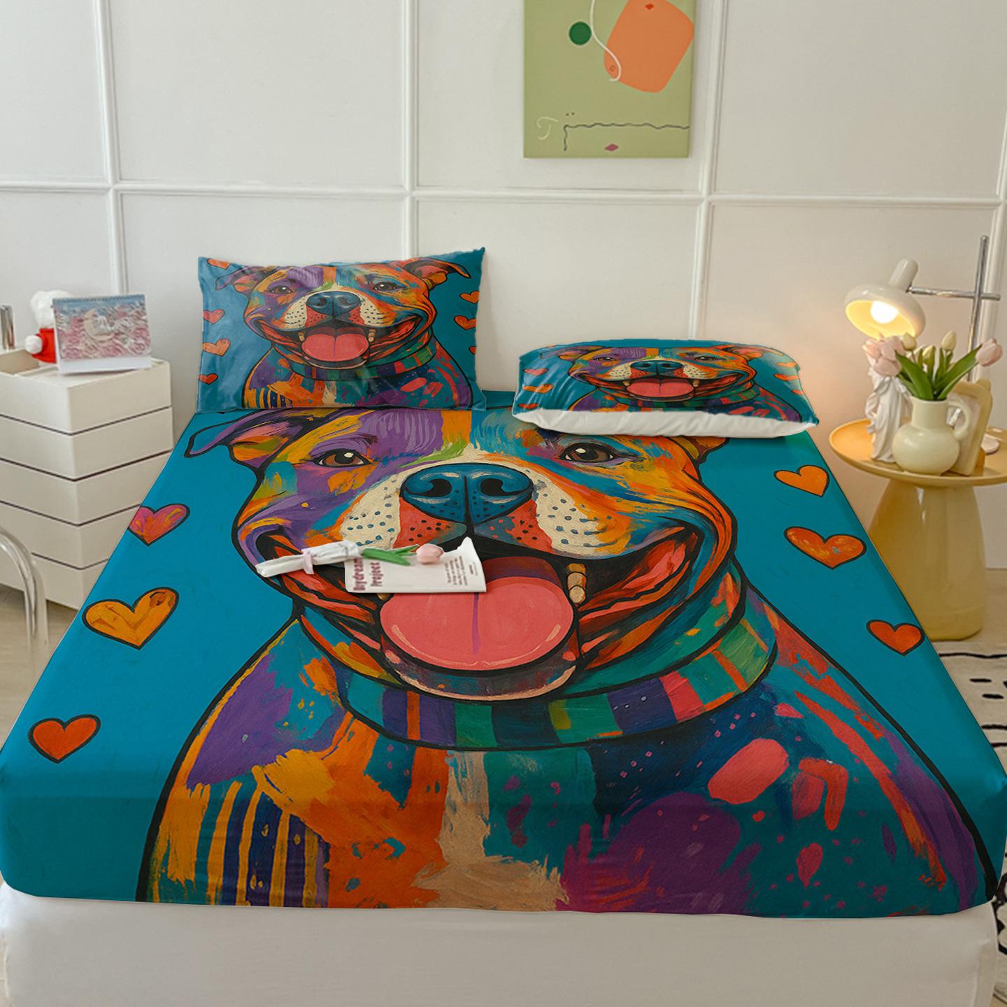 

Pop Wind Animal Sheet Protective Cover Protective Cover Three-Piece Set, Digital Printed 85cm*185cm